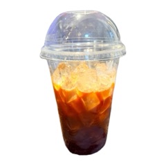 Iced espresso in a lidded cup