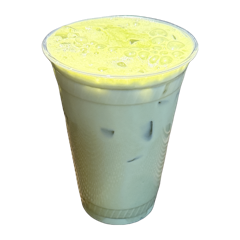 An iced matcha latte
