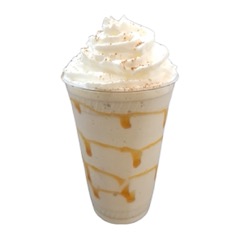 A chai milkshake with caramel swirl and whipped cream